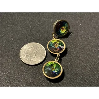 Photo of Vintage Gold Tone Watermelo Post Kaleidoscope Earrings
