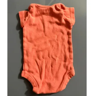 Photo of Girls Short Sleeve Peach Newborn Bodysuit 100% Cotton