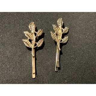 Photo of Contemporary 2 Matching Gold Tone Leaves Hair Band
