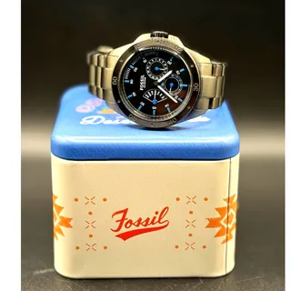 Photo of Fossil Dean FS4542 Black Chronograph Silver Tone Stainless Steel Watch 45mm