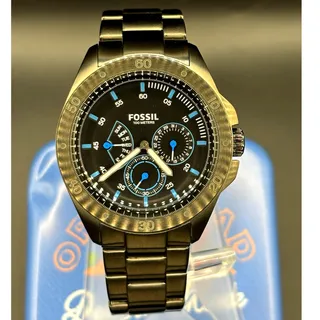 Photo of Fossil Dean FS4542 Black Chronograph Silver Tone Stainless Steel Watch 45mm