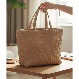 Photo of On 34th XL Blush Nude Woven Tote NWT Polka Dot Lining Tote/Laptop Compatible Bag