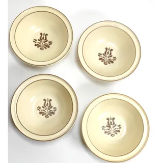 Photo of Pfaltzgraff Village Soup Bowls Set of 4 6" USA Brown Rim Replacement Country