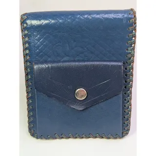Photo of Vintage Imperial Genuine Leather Wallet Newark NJ Blue Butterfly Hand Laced