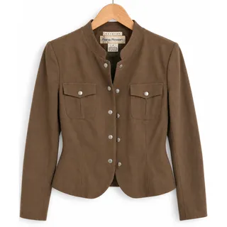 Photo of Rena Rowan Stretch Brown Military Utility Jacket in Mocha EUC Size 4