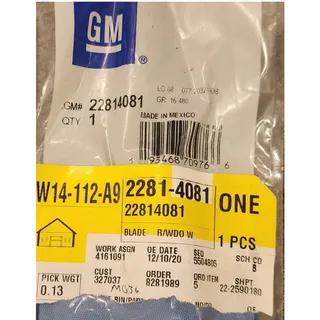 Photo of GM Genuine Parts 22814081 Rear Window Wiper Blade Assembly 11.9" GMC Acadia OEM