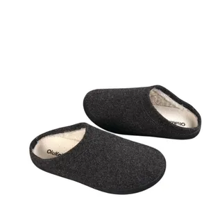 Photo of  OLUKAI Hāmani Hulu Wool Mule Slipper Men 11 Gray Italian Felt Shearling NWOB