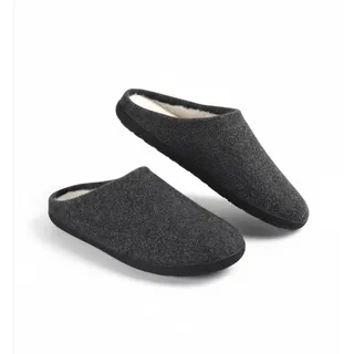 Photo of  OLUKAI Hāmani Hulu Wool Mule Slipper Men 11 Gray Italian Felt Shearling NWOB
