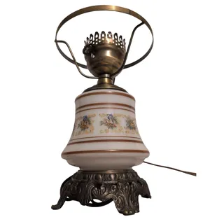 Photo of Vintage Quoizel Abigail Adams Hurricane Table Lamp 1973 glass top not included