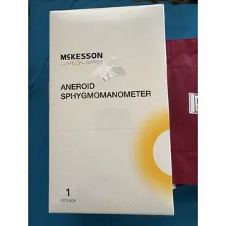 Photo of McKesson LUMEON Large Adult Cuff Deluxe Aneroid Sphygmomanometer, Burgundy New