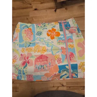 Photo of VTG Lilly Pulitzer Hawaii Resort Patchwork Skort White Label Multi Color Size 10