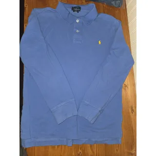 Photo of Ralph Lauren Boys L 14-16 Long Sleeve Blue Mesh Polo Shirt