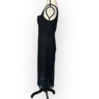 Photo of Bardot Adeline Midi Dress Women's 6 Black Sheath Sleeveless Plunge Neck NWT