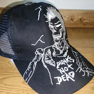 Photo of Ed Hardy x Siberia Hills Punks Not Dead Zombie Snapback Trucker Hat Black New