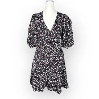 Photo of Chinti & Parker Gabriel Floral Mini Dress Women's 10 Black Purple Floral RTR