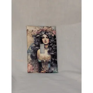 Photo of Floral Goddess Switch Plate Cover - Decorative Wall Art in Multi-Color