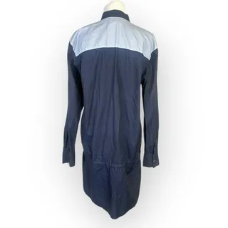 Photo of PUBLIC SCHOOL Masika Shirt Dress Womens 6 Navy Blue Drawstring Colorblock Cotton