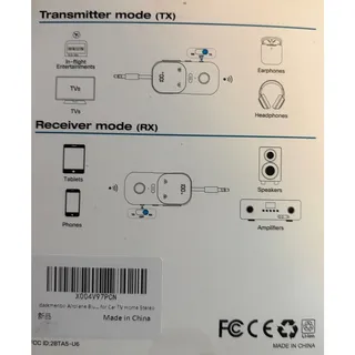 Photo of 2-1 Bluetooth Audio Receiver and Transmitter Bluetooth 5.4