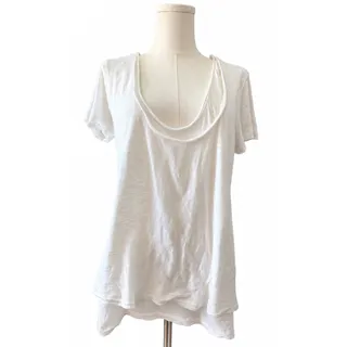 Photo of Free People We The Free Double Layer White Draped Tee Small
