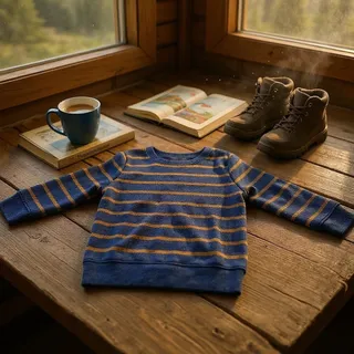 Photo of Cat & Jack Toddler Long Sleeve Shirt 2T NWT Brown Navy Striped Top