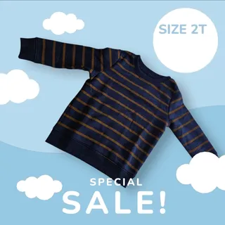 Photo of Cat & Jack Toddler Long Sleeve Shirt 2T NWT Brown Navy Striped Top