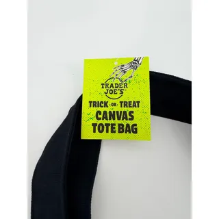 Photo of Trader Joe's Trick or Treat Mini Canvas Tote Bag Black Halloween 2025 NWT