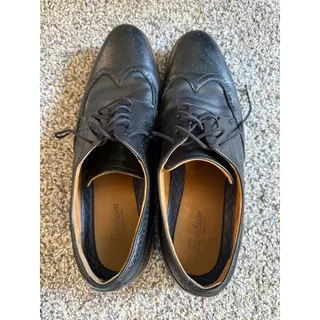 Photo of Florsheim black leather wingtip oxford dress shoes. Size 13