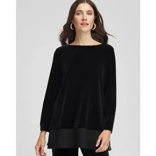 Photo of Chico's Travelers Chiffon Hem Velvet Black Tunic 3 XL - 16