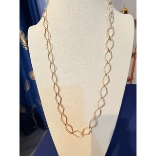 Photo of Vintage 34” Gold Tone Textured Open Link Necklace