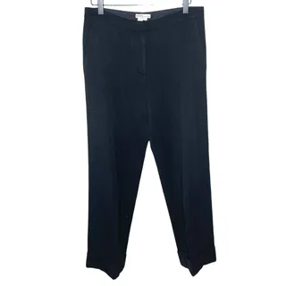 Photo of KORS MICHAEL KORS Black Wool Cropped Cuffed Dress Pants Trousers Size 6 Italy