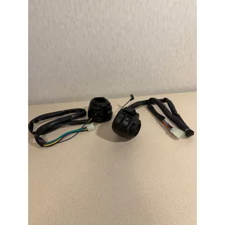 Photo of Motorcycle Handlebar Switch Assembly JCF-306-BL Black Pair with Wiring Harness