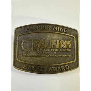 Photo of Falkirk Mining Company Safety Award Brass Belt Buckle North American Coal Corp