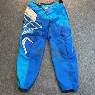 Photo of Fly Racing Mens 30 Blue Motocross Dirt Bike Pants F16 Off Road Riding Gear MX