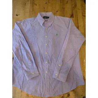 Photo of Ralph Lauren Custom Fit Gingham Shirt Purple White Check Mens XL Excellent