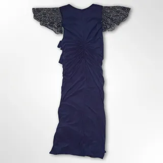 Photo of Betsy & Adam Womens Evening Gown 6 Blue Floor-Length Work Sequin