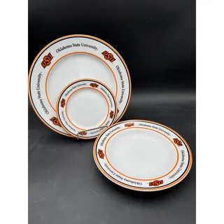Photo of Vintage Oklahoma State University Dinnerware by Heartland China 3 PCS Porcelain