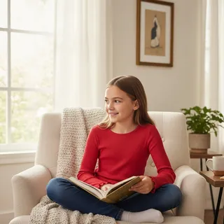 Photo of Art Class Girls’ Red Long‑Sleeve Top – Size L (10/12) – NWT
