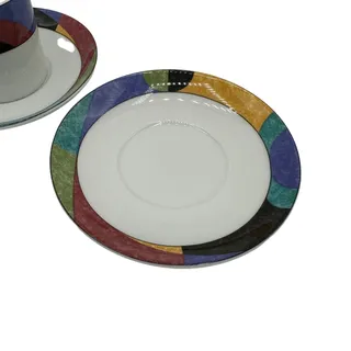 Photo of Vintage Mikasa Currents Demitasse Cup and Saucer Sets 4 pieces (2 cup, 2 saucer)