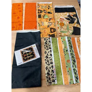 Photo of NEW BeWitched Halloween Quilt Fabric Kit Pattern Basket TPB 2104 Open Box