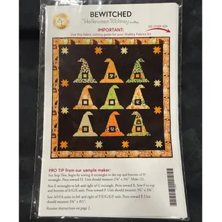 Photo of NEW BeWitched Halloween Quilt Fabric Kit Pattern Basket TPB 2104 Open Box