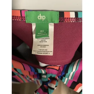 Photo of Dip womens swimsuit swim top multicolored striped plus 2X