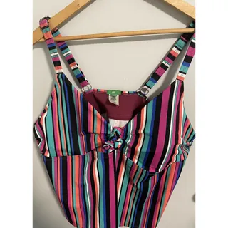 Photo of Dip womens swimsuit swim top multicolored striped plus 2X