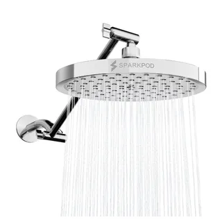 Photo of SparkPod 8" Round Rain Shower Head + 11" Arm Extension, Polished Chrome
