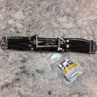 Photo of Boho Samsung Galaxy Metal Strap Band Silver & Black for Samsung Galaxy Watch