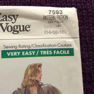 Photo of Vogue sewing pattern 7593 Womens suit maxi skirt pants sz 14 16 18