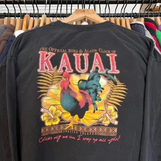 Photo of Vintage Y2K Kauai Rooster Long Sleeve T-Shirt Black