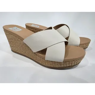 Photo of Dolce Vita Essena Womens Size 8.5 M Cream White Platform Wedge Sandals Jute Espadrille