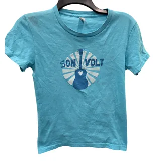 Photo of Son Volt Concert T-Shirt Jay Farrar Guitar Heart Blue American Apparel Medium