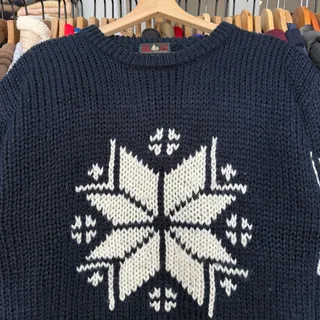 Photo of Vintage 80s High Sierra Loose Knit Snowflake Sweater With Cool Design