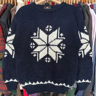 Photo of Vintage 80s High Sierra Loose Knit Snowflake Sweater With Cool Design